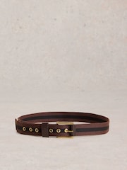 White Stuff Brown Striped Webbing Belt - Image 2 of 3