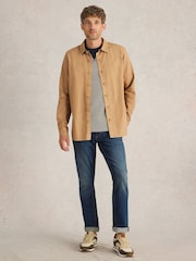 White Stuff Brown Bruton Oxford 100% Organic Cotton Shirt - Image 1 of 6