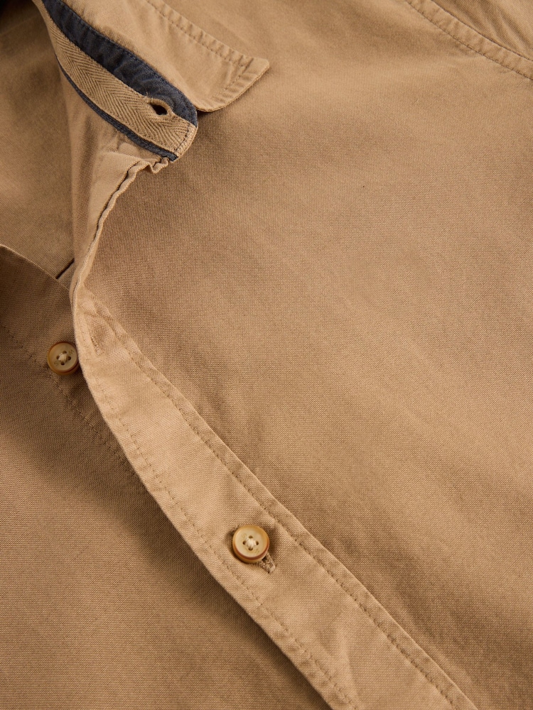 White Stuff Brown Bruton Oxford 100% Organic Cotton Shirt - Image 6 of 6
