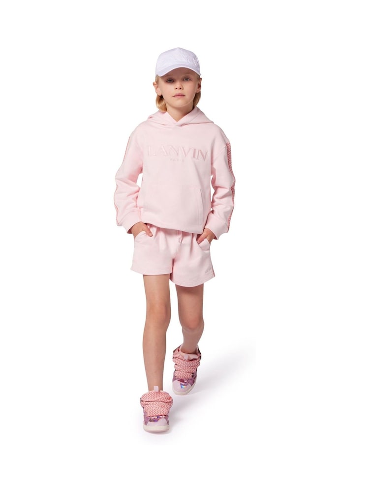Lanvin Pink Logo Runner Shorts With Tipping Detail - Image 3 of 3