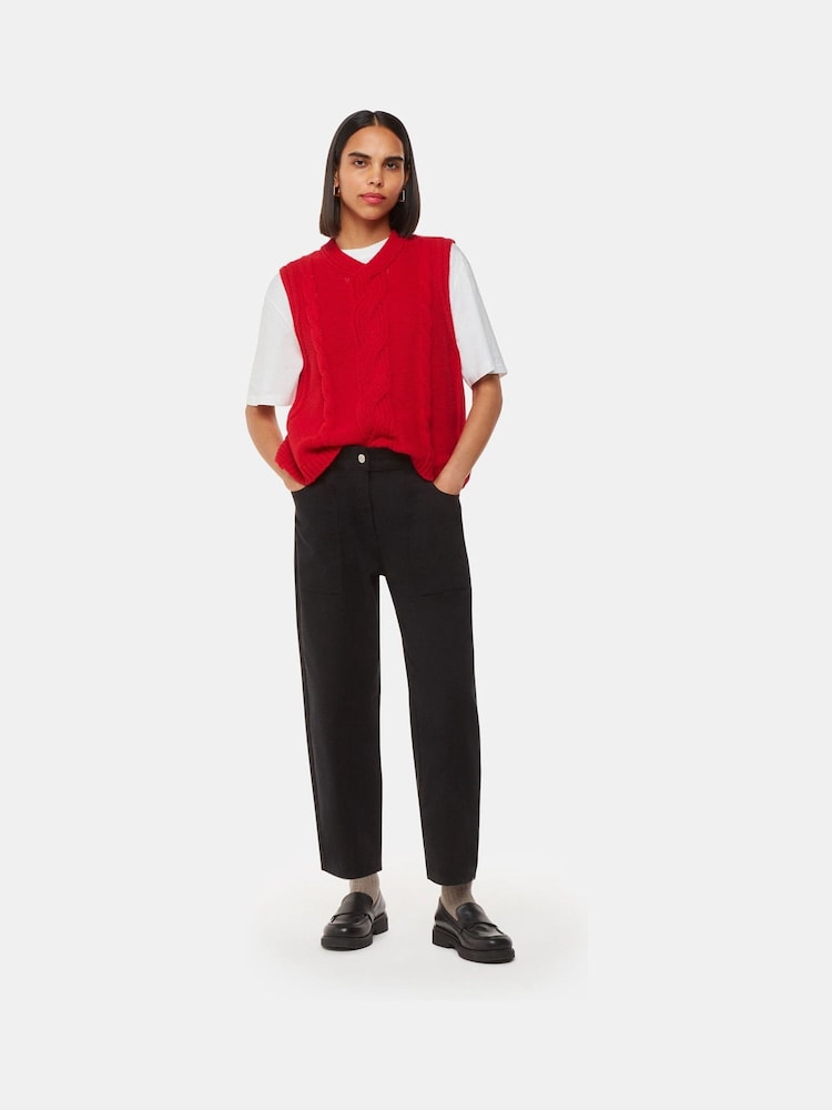 Whistles Black Petite Tessa Casual Trousers - Image 1 of 4 Whistles Black Petite Tessa Casual Trousers - Image 1 of 4