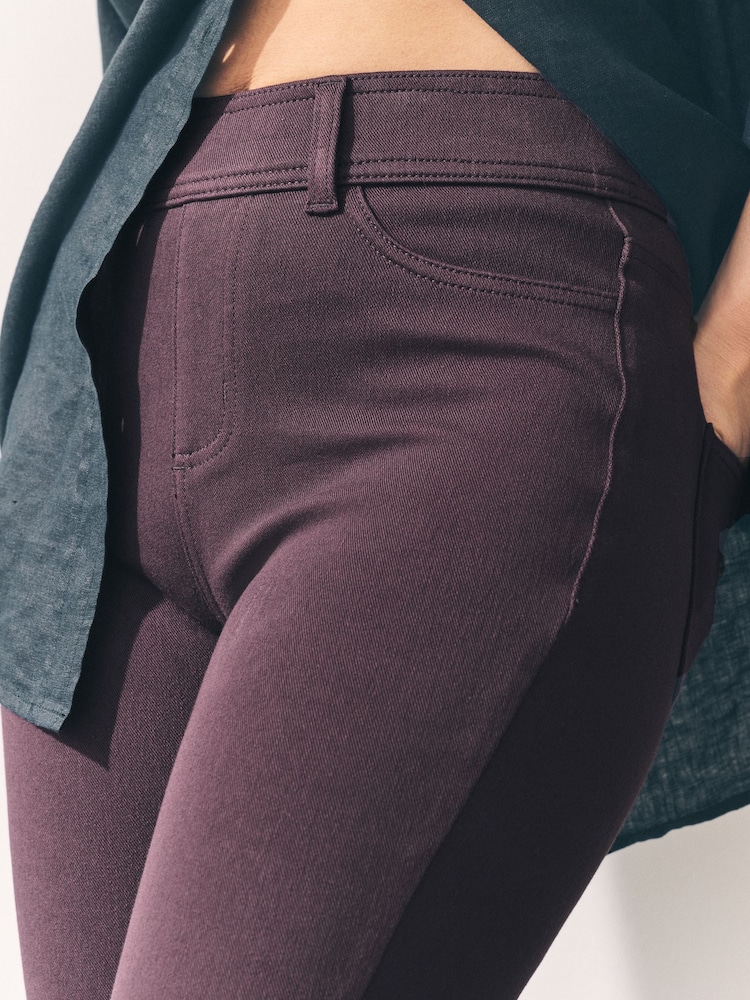 Mauve Jersey Denim Leggings - Image 4 of 7