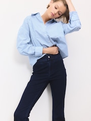 Rinse Flare Leg Denim Jersey Leggings - Image 4 of 7