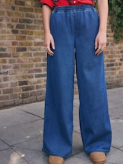 Mittelblau - Denim Jersey Joggers - Bild 3 von 9