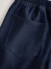 Dark Blue Denim Jersey Joggers - Image 6 of 7