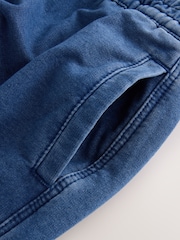 Mid Blue Barrel Leg Denim Jersey Trousers - Image 2 of 3