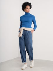 Seasalt Cornwall Blue Hazel Rib Top in Jersey - Image 3 of 5