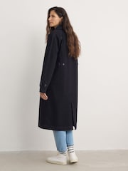 Seasalt Cornwall Blue Petite Boscastle Cotton Trench Jacket - Image 2 of 5