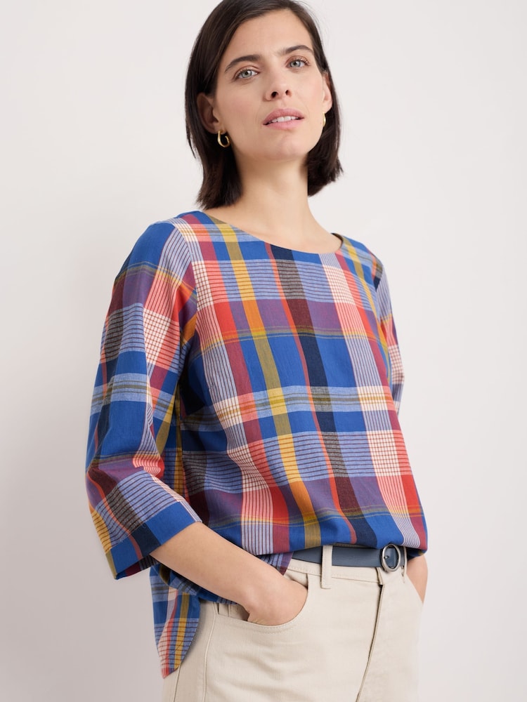 Seasalt Cornwall 100% Cotton Riding High Checked Top - Bild 1 von 5