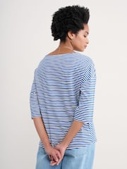 Seasalt Cornwall Blue Tremayne Quay Jersey 100% Cotton Top - Image 2 of 5