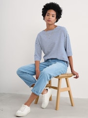 Seasalt Cornwall Blue Tremayne Quay Jersey 100% Cotton Top - Image 3 of 5