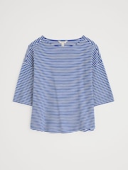 Seasalt Cornwall Blue Tremayne Quay Jersey 100% Cotton Top - Image 4 of 5