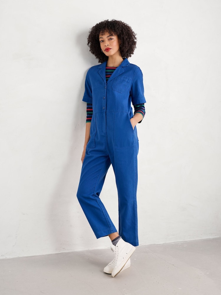 Seasalt Cornwall Blue Clear Water Jumpsuit - Image 1 of 5