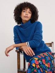 Seasalt Cornwall Blue Cloud Chasing Roll Neck Jumper - Image 1 of 7