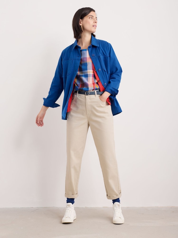 Seasalt Cornwall Blue Long Field 100% Cotton Worker Jacket - Image 1 of 5 Seasalt Cornwall Blue Long Field 100% Cotton Worker Jacket - Image 1 of 5