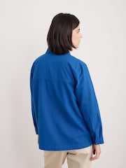 Seasalt Cornwall Blue Long Field 100% Cotton Worker Jacket - Image 2 of 5