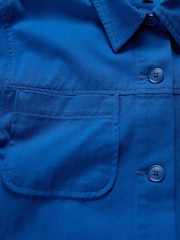 Seasalt Cornwall Blue Long Field 100% Cotton Worker Jacket - Image 5 of 5