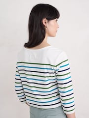 Seasalt Cornwall Blue 100% Organic Cotton Multi Sailor Top - Image 3 of 5