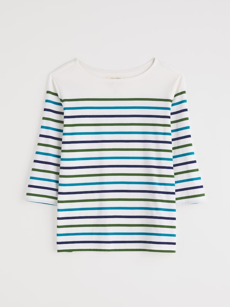 Seasalt Cornwall Blue 100% Organic Cotton Multi Sailor Top - Image 5 of 5