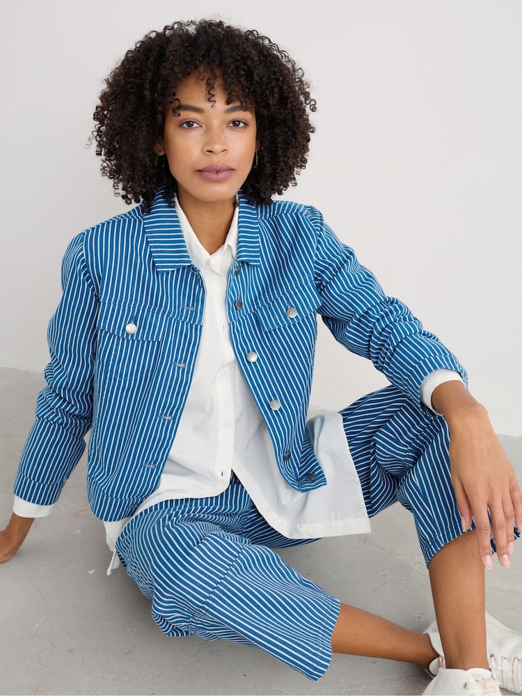 Seasalt Cornwall Blue 100% Cotton Levan Well Denim Jacket - Image 1 of 9