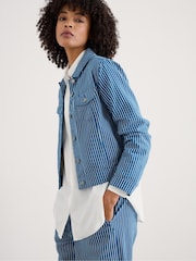 Seasalt Cornwall Blue 100% Cotton Levan Well Denim Jacket - Image 3 of 9