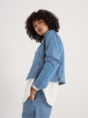 Seasalt Cornwall Blue 100% Cotton Levan Well Denim Jacket - Image 4 of 9