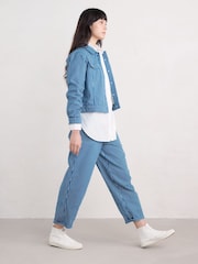 Seasalt Cornwall Blue 100% Cotton Levan Well Denim Jacket - Image 5 of 9