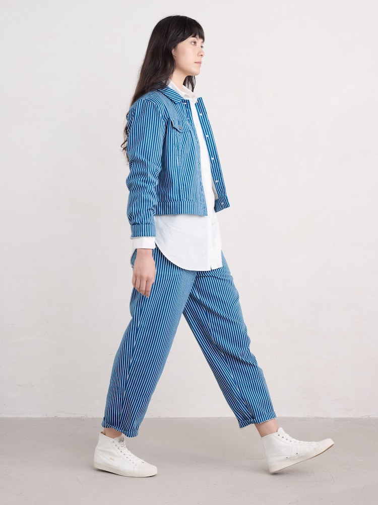Seasalt Cornwall Blue 100% Cotton Levan Well Denim Jacket - Image 5 of 9