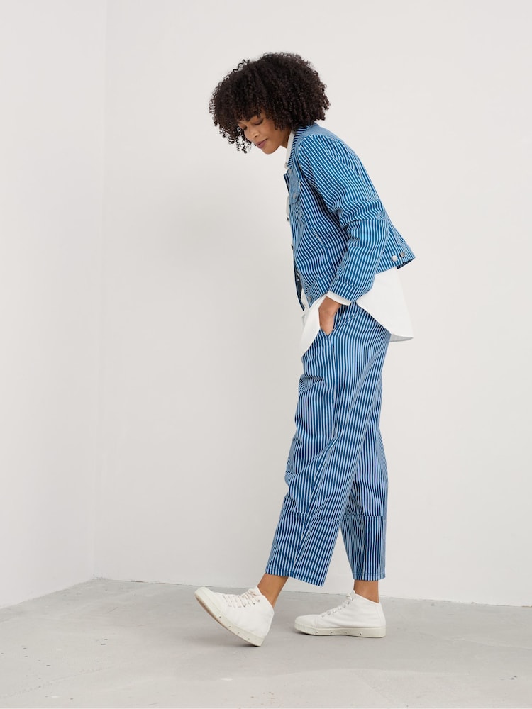 Seasalt Cornwall Blue 100% Cotton Levan Well Denim Jacket - Image 6 of 9