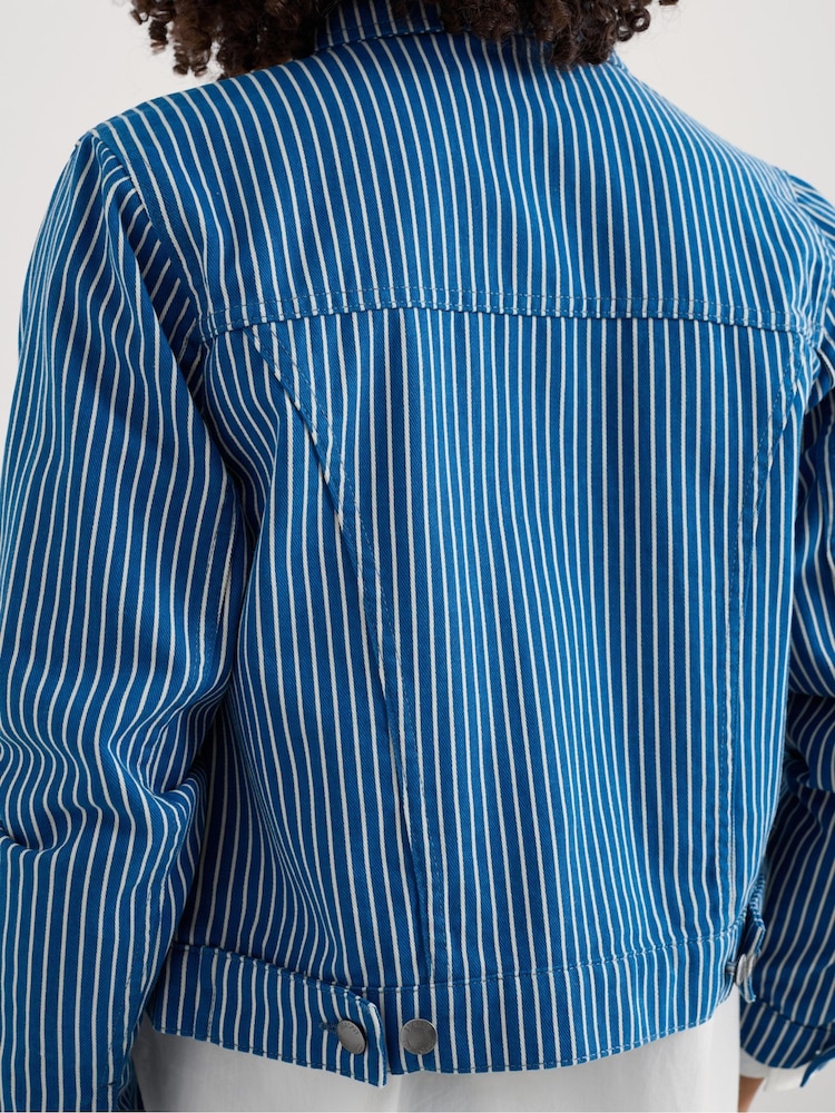 Seasalt Cornwall Blue 100% Cotton Levan Well Denim Jacket - Image 8 of 9