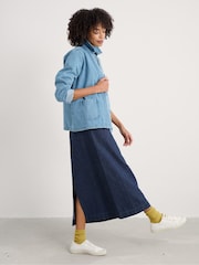 Seasalt Cornwall Cherry, Strawberry Tree Midi Denim Skirt - Imagen 4 de 6