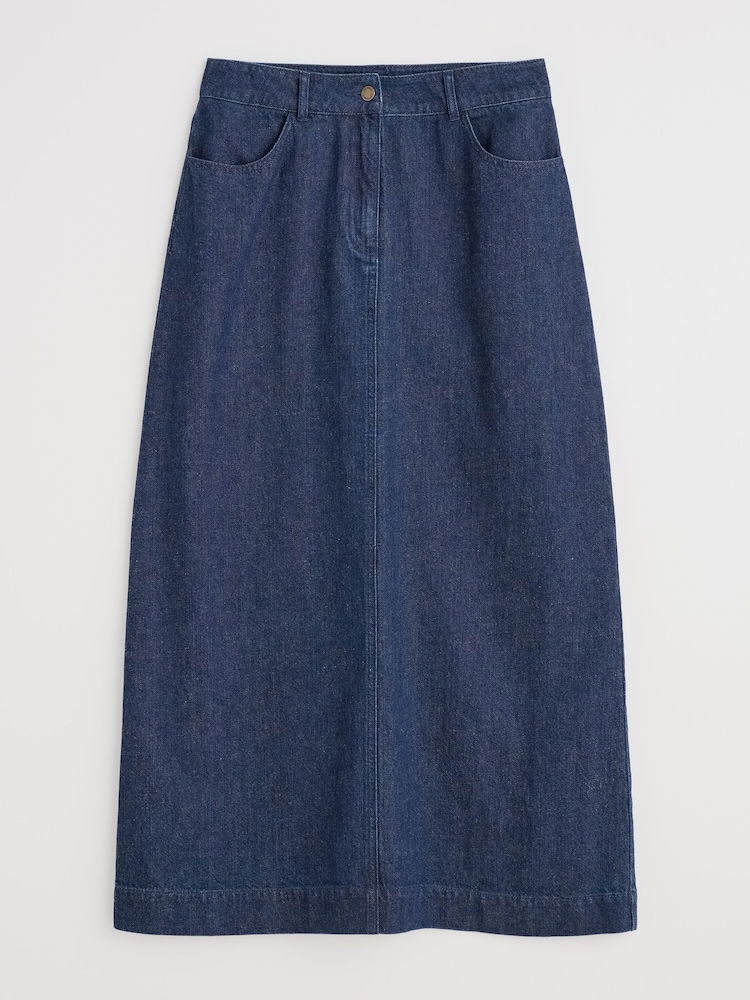 Seasalt Cornwall Cherry, Strawberry Tree Midi Denim Skirt - Imagen 6 de 6