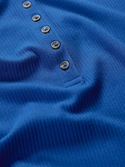Seasalt Cornwall Blue Early Orchid Long Sleeve Henley Top - Image 5 of 5