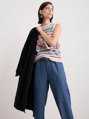 Camiseta sin mangas de punto de grecas alpinas de varios colores Percella Cove de Seasalt Cornwall - Imagen 2 de 5