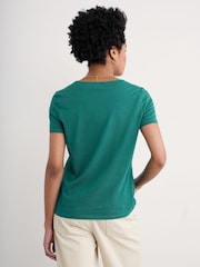 Seasalt Cornwall Green Camerance Scoop Neck 100% Cotton T-Shirt - Image 2 of 5
