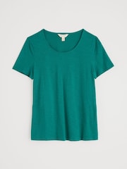 Seasalt Cornwall Green Camerance Scoop Neck 100% Cotton T-Shirt - Image 4 of 5