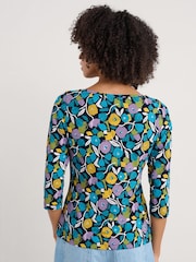 Seasalt Cornwall Black Easel 3/4 Sleeve Top - Image 2 of 5