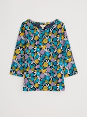 Seasalt Cornwall Black Easel 3/4 Sleeve Top - Image 4 of 5