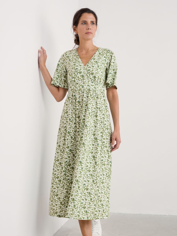 Seasalt Cornwall Green Chateaux Half Sleeve Maxi Dress - Image 1 of 5