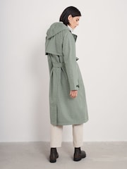 Seasalt Cornwall Black Multi Penweathers Waterproof Trench 100% Cotton Coat - Image 3 of 5