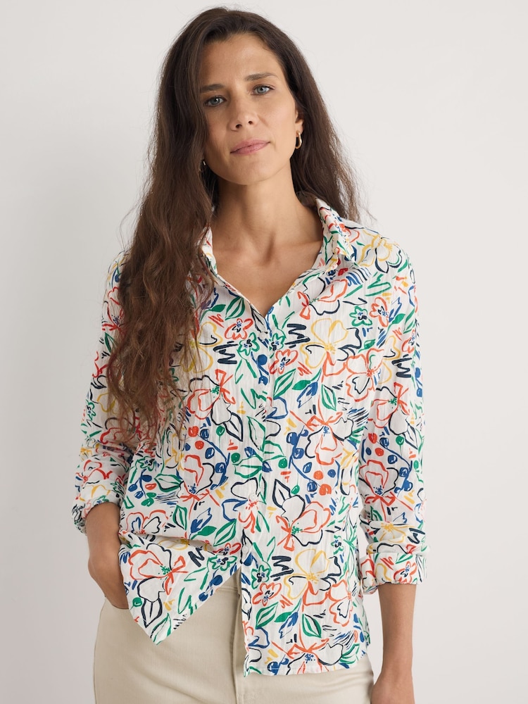 blanco/verde - Camisa 100% algodón Larissa de Seasalt Cornwall - Imagen 1 de 6