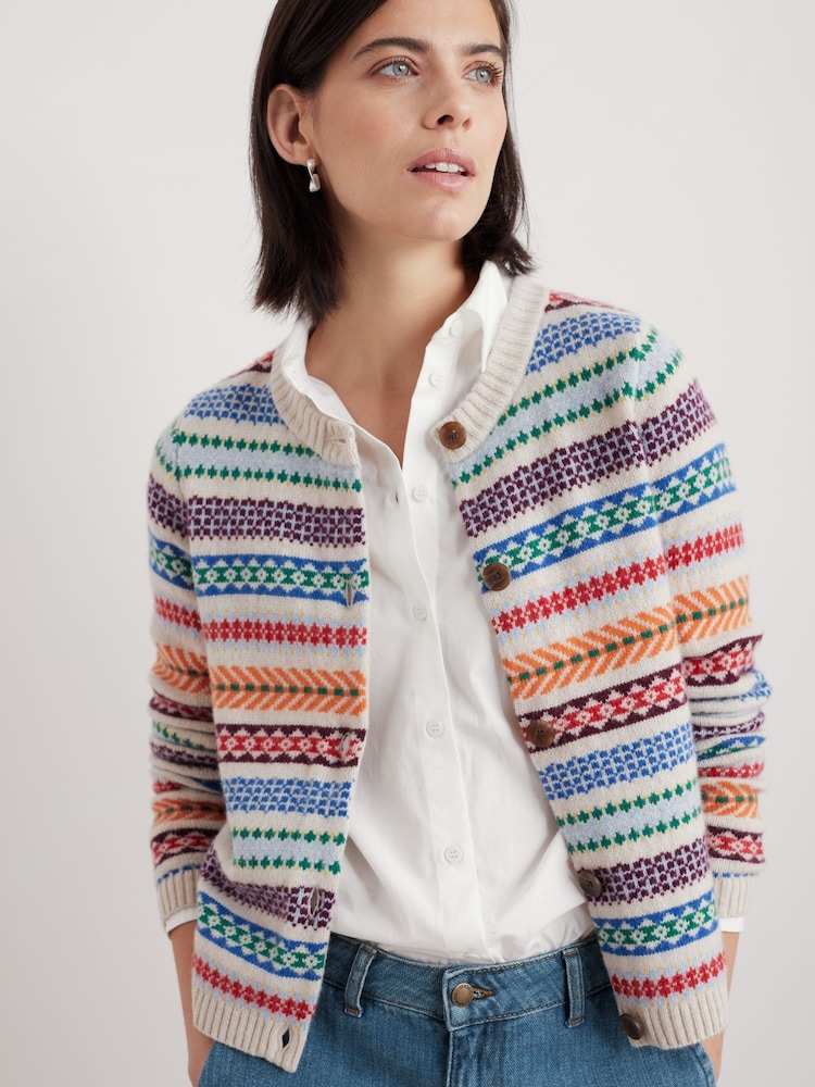 Seasalt Cornwall Multi Percella Cove Fair Isle Cardigan - Image 1 of 5