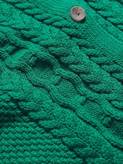 Seasalt Cornwall Forest Ridge Cable Knit Collared 100% Cotton Cardigan - Slika 5 iz 5