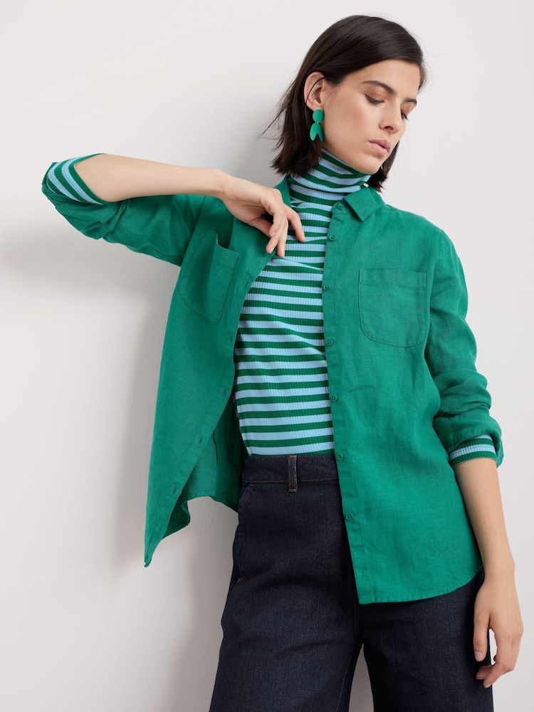 Verde - Seasalt Cornwall Hazel Branch 100% Linen Shirt - Imagen 1 de 5 Verde - Seasalt Cornwall Hazel Branch 100% Linen Shirt - Imagen 1 de 5