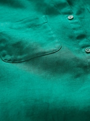 Seasalt Cornwall Green Hazel Branch 100% Linen Shirt - Image 5 of 5