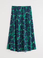 Seasalt Cornwall Green Swallow Hill Printed A-Line Skirt - Image 4 of 5