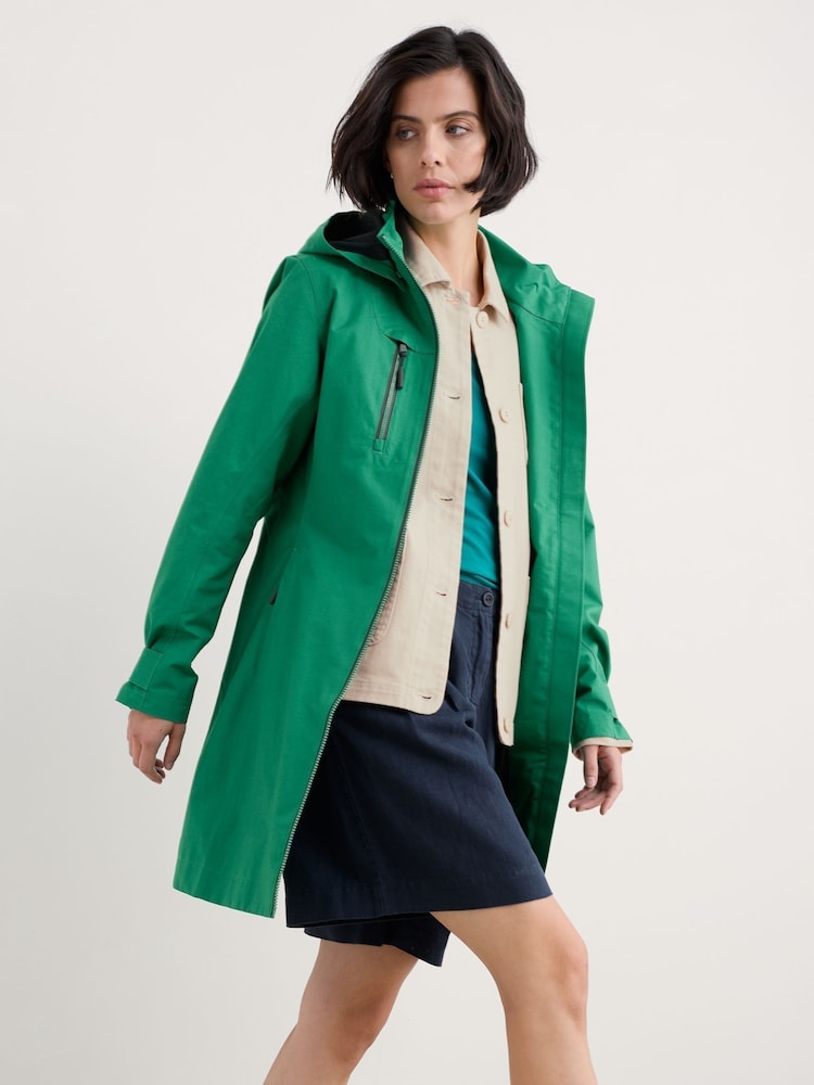 Seasalt Cornwall Green Petite Coverack Waterproof Coat - Image 1 of 5
