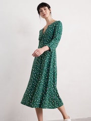 Seasalt Cornwall Green Rosemullion 100% Cotton Jersey Midi Dress - Image 1 of 5