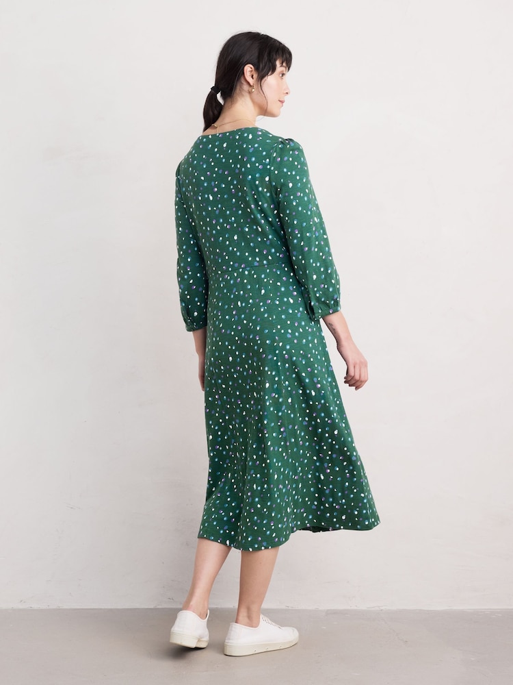 Seasalt Cornwall Green Rosemullion 100% Cotton Jersey Midi Dress - Image 2 of 5 Seasalt Cornwall Green Rosemullion 100% Cotton Jersey Midi Dress - Image 2 of 5