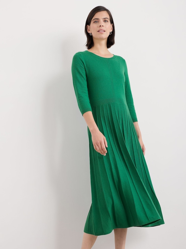 Seasalt Cornwall Green Folk Song Knitted Midi Dress - Image 1 of 5